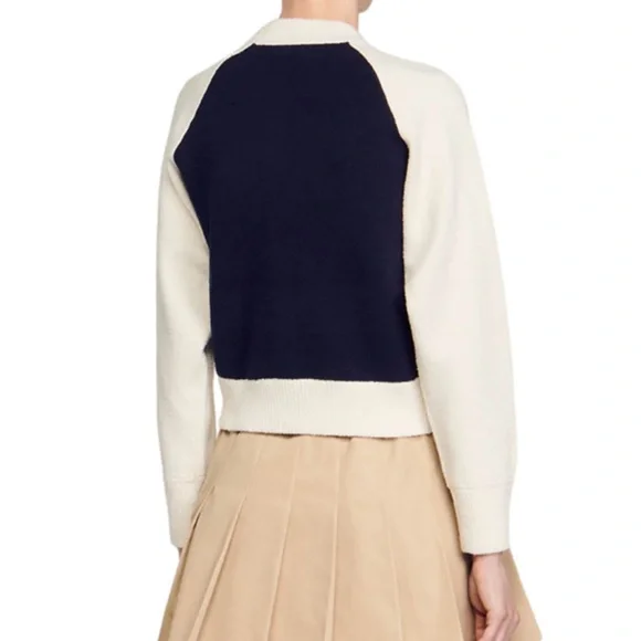 Sandro Navy and Cream Cardigan - Picture 5 of 7